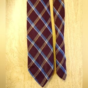 John Henry Classic Plaid Tie in Blue Maroon And Yellow